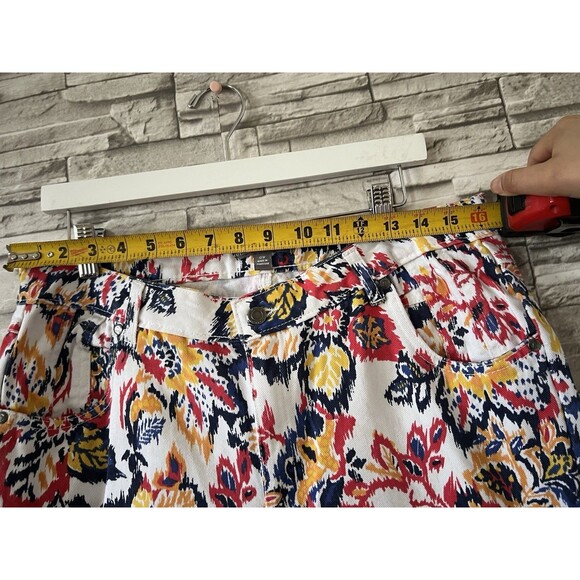 Jessica London Pants Women's 12W PLUS Capri High Rise Front Floral Print - Picture 3 of 8
